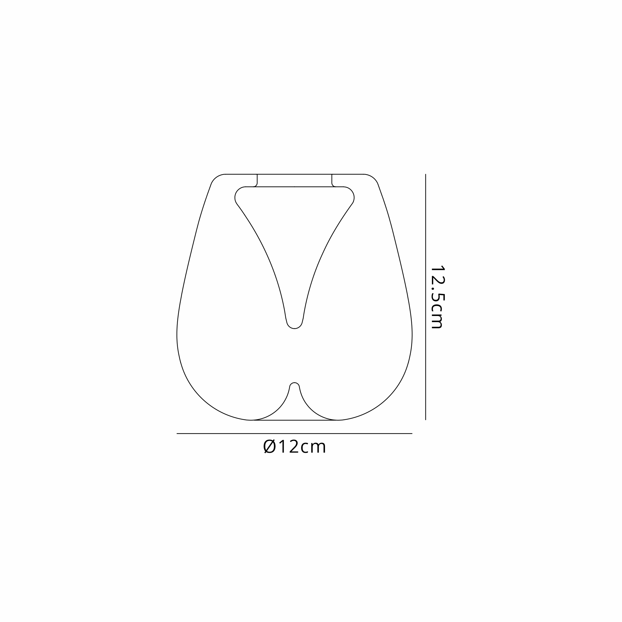 M8945  Andromeda 12cm Wine (B) Glass Shade, Clear With Inner Frosted Funnel